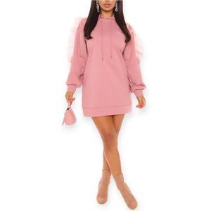 Fashion nova hooded sweatshirt dress, medium